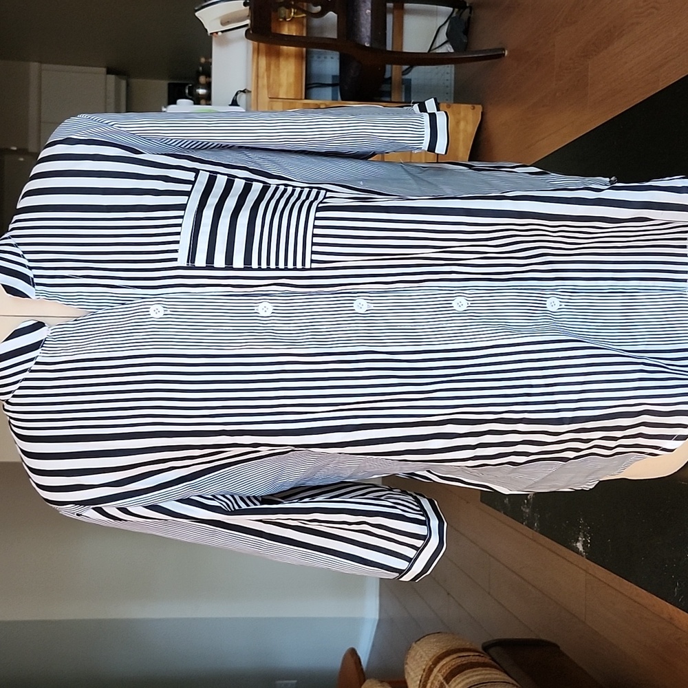 Black and White Striped Women's Shirt